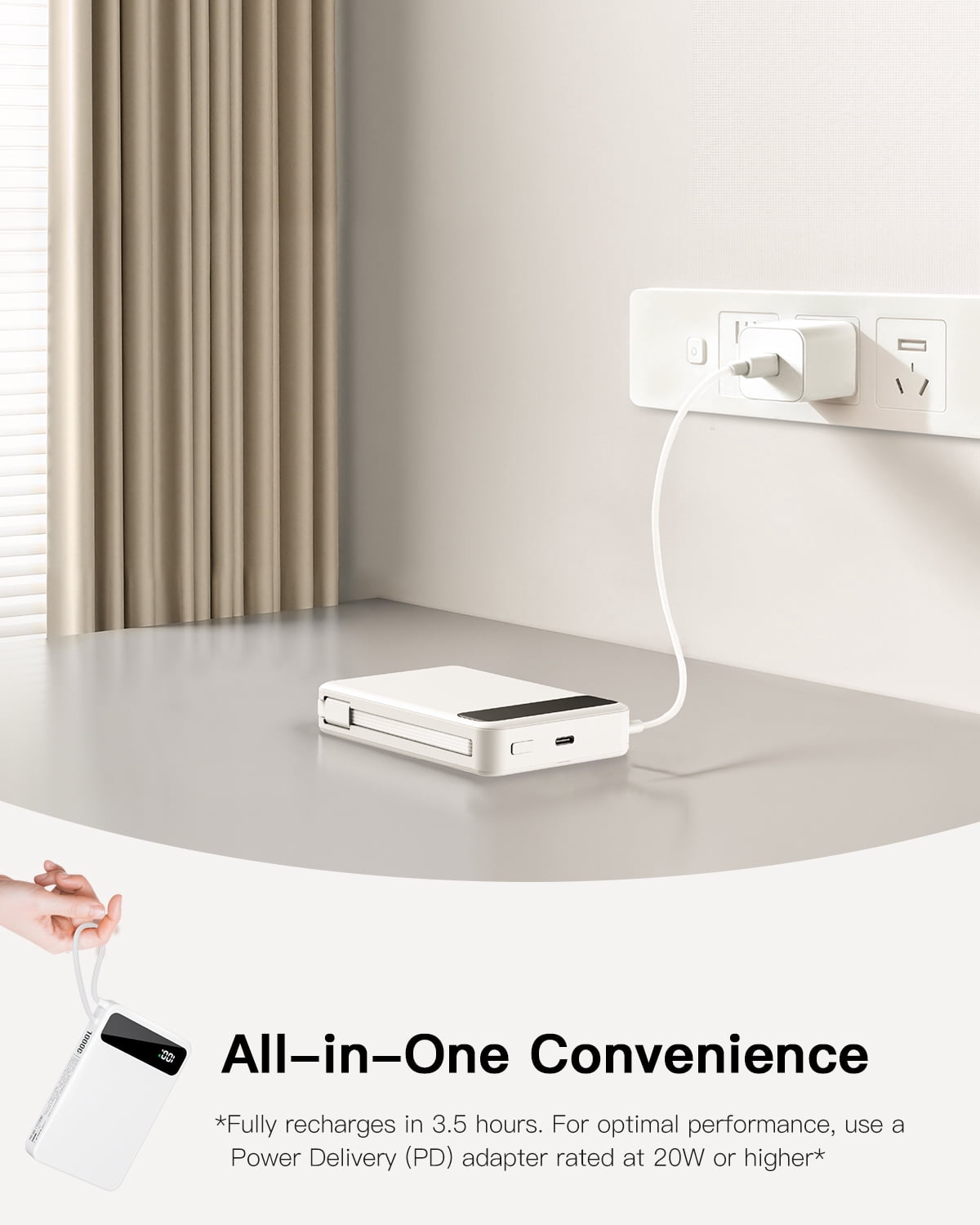 10,000mAh Magnetic Wireless Power Bank Compatible with Mag-Safe, 15W Fast Charging Portable Charger with USB-C 22.5W PD Input/Output - for iPhone 17/16/15/14/13/12 Series, AirPods