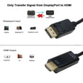 thumbnail image 5 of DP DisplayPort to HDMI Cable 6ft, IXEVER 4K Display Port to HDMI Adapter Male to Male 6 Feet Cable Cord Converter for PCs to HDTV, Monitor, Projector, 5 of 8