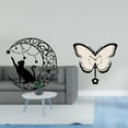 thumbnail image 2 of Arte de pared,Estatua decorativa de pared de gato negro de metal,Escultura de pared de metal minimalista con adorno de pared,Reloj de pared,Reloj de pared para sala de, 2 of 8