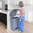 thumbnail image 7 of Librala Kitchen Trash Can | Large Plastic Waste Bin with Odor Protection of Lid | Hands Free with Step On Foot Pedal and Garbage Bag Rings, 20 Gallon, Grey, 7 of 7