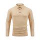 thumbnail image 2 of Blusa y camisa de manga larga con cuello vuelto para hombre, camisa deportiva de color liso con solapa y botones, blusa de poliéster de manga larga con solapa para hombre, 2 of 8