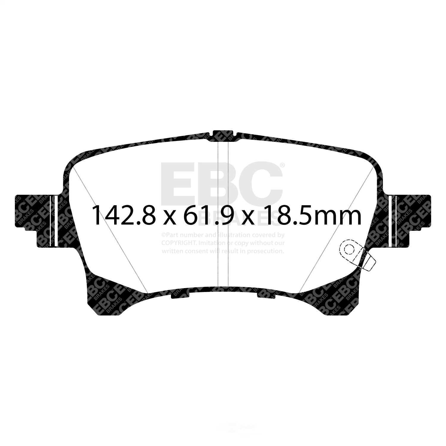 EBC Brakes Yellowstuff 4000 Series Street and Track Brake Pad Set Fits select: 2020-2022 JEEP GLADIATOR, 2023 JEEP WRANGLER 4XE