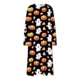 thumbnail image 6 of SELONE Plus Size Nightgowns for Women Long Long Sleeve Sleepshirt Ghost Pumpkin Sleep Dress Halloween House Dress, 6 of 8
