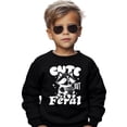 thumbnail image 4 of Cute But Feral Raccoon Funny Sweatshirt for Youth and Toddler Boys and Girls Black Sweatshirt 4T, 4 of 5