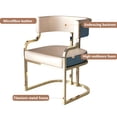 thumbnail image 7 of Kitchen Side Chairs for Dining Room Faux Leather Living Room Chairs Desk Chair Vanity Chair for Adult, Upholstered Armchair with Gold Frame,Wrap-around Backrest, 7 of 7