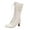 White, variant on Women's Knee High Victorian Boots Round Toe Wide Calf Lace Up Witch Knight Boots(White,7)