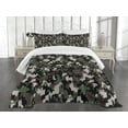 thumbnail image 3 of Ambesonne Camo Quilted Bedspread Set 3 Pcs, Pixelated Digital Abstract, King Size, Army Green Beige Brown, 3 of 5