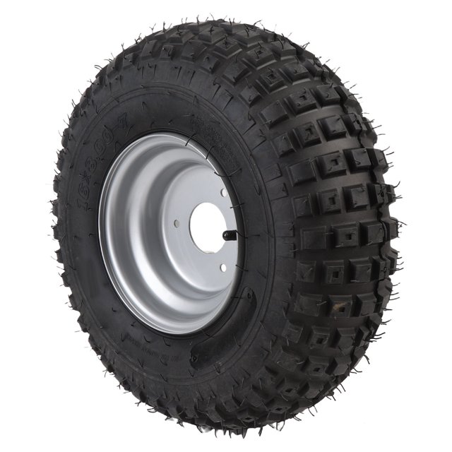 16X8-7 Tire with Rim Replacement, Excellent Road Grip Puncture Proof 6PR 3 Holes ATV UTV Tire for Cart Garden Lawn Mower