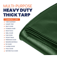 thumbnail image 6 of Tarpco Safety 10 Mil Extra Heavy Duty Tarp Camping Tarpaulin Waterproof Cover, Green and Black 20 x 30Ft, 6 of 6