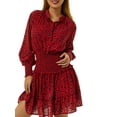 thumbnail image 6 of One opening Women Mini Dress, Elegant Long Sleeve V Neck Dots Print Dress, 6 of 9