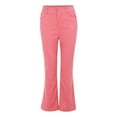 thumbnail image 2 of Baqcunre Fleece Lined Leggings Solid Color Corduroy Flare Pants Wide Leg Pants Street Casual Pants Womens Pants Flare Leggings Womens Leggings Pink S-3XL, 2 of 4
