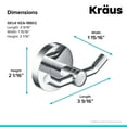 thumbnail image 2 of Kraus Bathroom Towel Hooks, Chrome, 3.56"L, 2 of 8
