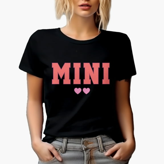 Distressed Mini, Mother-To-Daughter Mother's Day Merch Gift, Black T-Shirt, Small