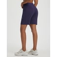 thumbnail image 2 of BALEAF Women's Bermuda Shorts Athletic Running Shorts Quick Dry High Waisted Workout Gym Shorts with Zipper Pockets Walking Casual Navy XL, 2 of 7