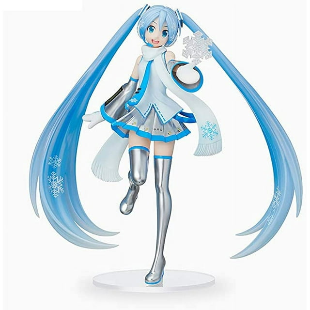 Figura de la serie Hatsune Miku Snow Miku Ver Snow Hatsune Princess Ice Winter Costume Personaje Estatua Decoración de escritorio Muñecas 22cm