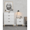 thumbnail image 6 of Falkk Furniture - Modern Tall 4-Drawer Dresser - White, 6 of 8