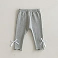thumbnail image 6 of AINIYS Fall Children's Bow Embroidery Leggings Comfy Elastic Pants Versatile Outerwear Casual Wear for Homecoming Gray 1 Years, 6 of 7