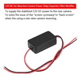 2X 12V Car Rear View Camera Rectifier Relay Capacitor Filter Connector