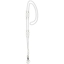 Hidden Hollow Beads Necklace, 34" ID Badge Holder, Women's Fashion (Beaded Chain Crystal Non Breakaway)