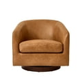 thumbnail image 6 of Better Homes & Gardens Bradford Wooden Base Swivel Accent Chair, Chestnut Faux Leather, 6 of 10