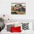 thumbnail image 5 of Shiartex  Rustic Old Pickup Trucks Wall Art Farmhouse Faux Window Canvas Country Scene Paintings Decor Trucks Picture Framed Modern Artwork Decor for Bathroom Bedroom Hanging 20x16in, 5 of 6