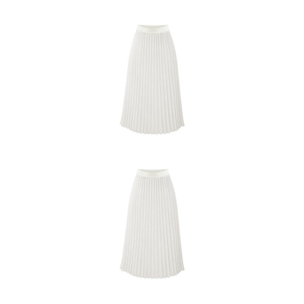 Qarigey negra cómoda para mujer - plisada de poliéster elegante y adelgazante Faldas largas midi maxi Type3 NO3