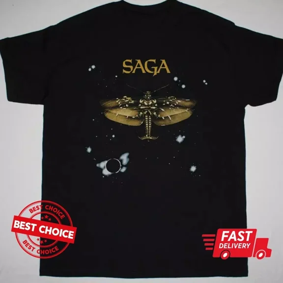 VINTAGE Saga band rock black Unsiex T-shirt, Rock band shirt for fans