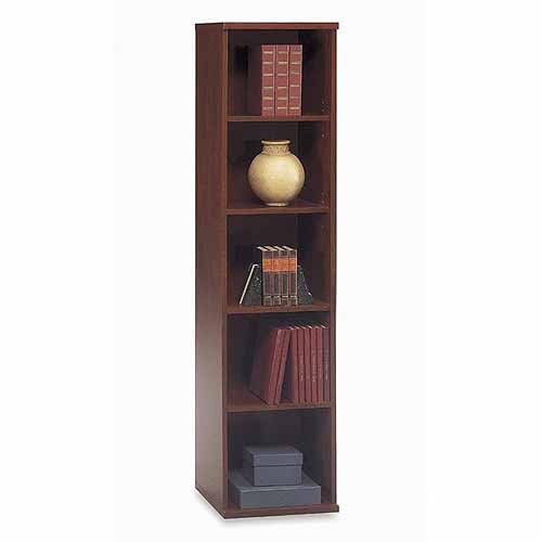 bbf Series C Open 5-Shelf Single Bookcase, Dark Cherry