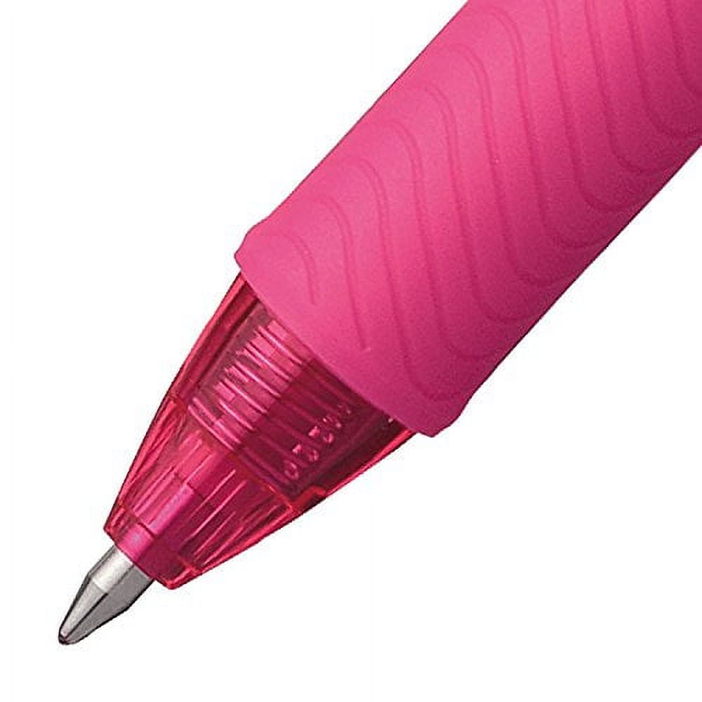Pentel EnerGel-X Retractable Liquid Gel Pen (0.7mm) Metal Tip, Pink Ink, Box of 12 (BL107-P)