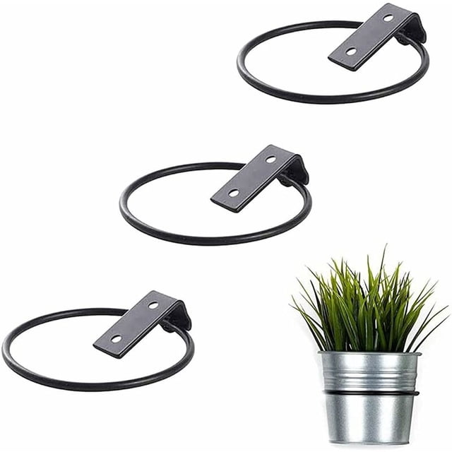Paquete de 3 macetas de metal plegables para montaje en pared, macetas para el hogar, jardín, exteriores, soporte para macetas de pared (13,5 x 11 x 6,5 cm) JAMW Sencillez