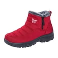 thumbnail image 2 of EKVAHL Women's Winter Snow Booties, Non‑Slip Lug Sole Ankle Boots, Faux Fur Lined Warm Snow Shoes for Cold Days City Walking Red, 2 of 6
