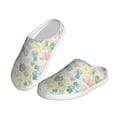 thumbnail image 2 of Daiia Watercolor Wildflowers Print Women’s Fuzzy Slippers Memory Foam Lightweight House Shoes Cozy Loafer Flannel House Shoes-37/38, 2 of 7
