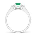 thumbnail image 2 of Angara Natural 0.5 Ct. Emerald with Diamond Classic Ring in Sterling Silver for Women (Ring Size: 12), 2 of 8