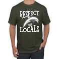 thumbnail image 2 of Wild Bobby Respect The Locals Save Our Oceans Dolphin Animal Lover Men Graphic Tee, Military Green, 3X-Large, 2 of 6