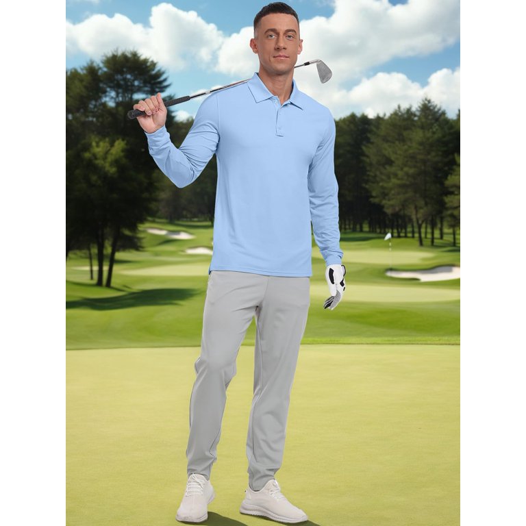 GIRUNS Men's Long Sleeve Golf Polo UPF 50+ photo 6