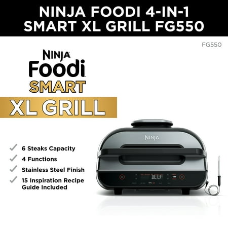Ninja Foodi Smart Xl 4 In 1 Indoor Grill With 4 Qt Air Fryer Roast And Bake Fg550 Walmart Com Walmart Com