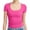 Hot Pink, variant on Women's Scoop Neck Short Sleeve T Shirt Slim Fit Sexy Tops