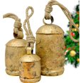 thumbnail image 1 of Campanas navideñas vintage rústicas de metal FYNJREX, set de 3, 1 of 8