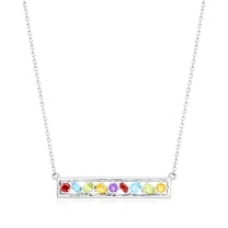 Ross-Simons 0.86 ct. t.w. Multi-Gemstone Bar Necklace in Sterling Silver, Women's, Adult