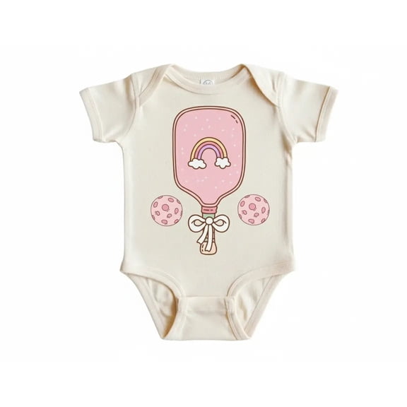 Pickleball Paddle Pink Newborn Baby Bodysuit