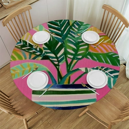 

Patifu Potted Plant Geometric Design Round Tablecloth Stain-Resistant Washable for Indoor Outdoor Restaurants Weddings Parties Home Kitchen Decoration Waterproof 38 -42