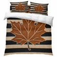 thumbnail image 2 of Thanksgiving 4 Piece Bedding Set, Fall Vintage Country Orange Maple Leaf Black Stripe California King Duvet Cover Set with Zipper Closure & Corner Ties Soft Breathable Comforter Cover for Bedroom, 2 of 9