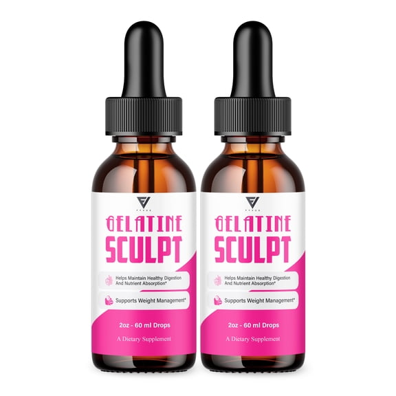 (2 Pack) Gelatine Sculpt Weight Management Support Liquid Drop Supplement (4oz)