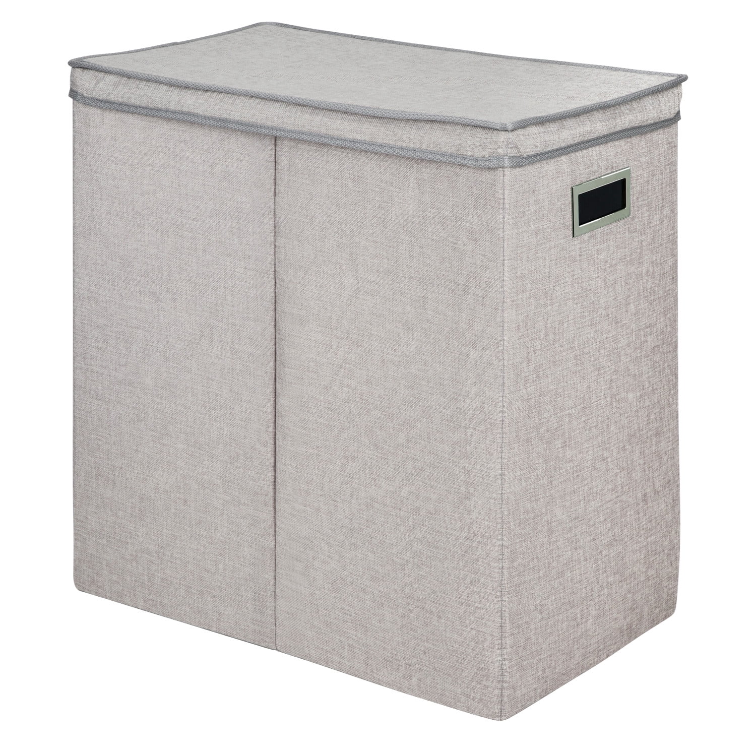 Double Sorter Laundry Hamper Collapsible Portable Lightweight Folds Flat Gray 