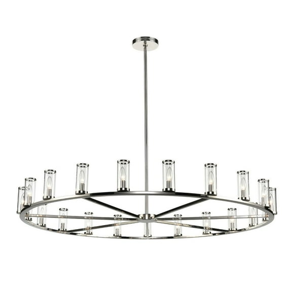 Alora Lighting Ch309021cg Revolve 21 Light 60" Wide Taper Candle Chandelier - Nickel