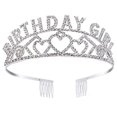 thumbnail image 4 of Birthday Tiara Rhinestone Decorative Party Crown with Party Sash for Girls, 4 of 10