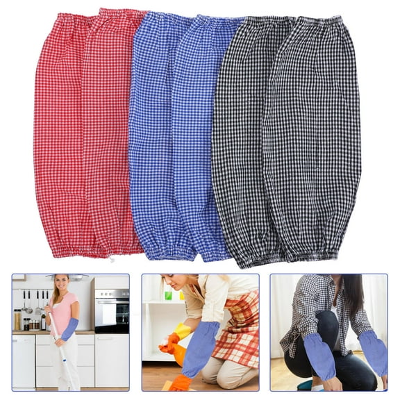 LULULION oil proof arm sleeves cooking sleeve cotton assorted color 3 Pairs