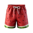 thumbnail image 2 of Boys Swim Trunks with Compression Liner Cool Prints Quick Drying Beach Shorts with Print Summer Toddler Swimwear Watermelon Red Size 7-8 Years, 2 of 2