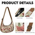 thumbnail image 2 of Nylon Crescent Bag for Women Men Trendy, Floral Medium Crossbody Dumpling Bags with Adjustable Strap Lightweight Travel Shoulder Tote Half Moon Hobo Bag, 2 of 5
