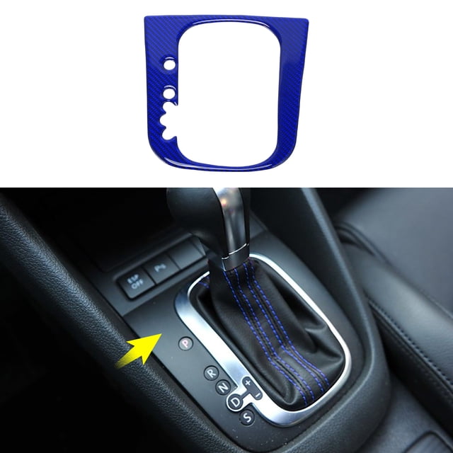 Cubierta del Botón del Pomo de Cambio de Marchas ABS Única para VW Golf 6 GTI MK6 2008-2013, Adorno de Panel de Consola, Etiqueta de Pegatina de Accesorios Interiores Azul Oscuro
